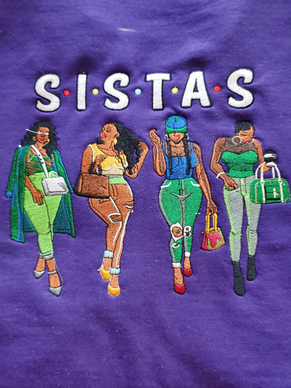 Embroided Sistas Hoodie