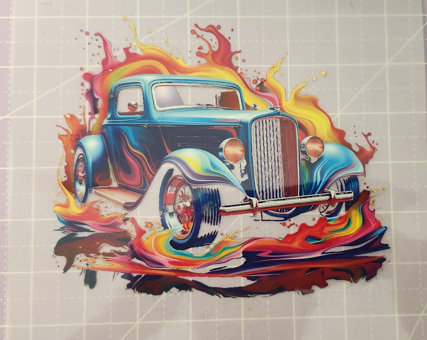 Ole School Car Design DTF Print